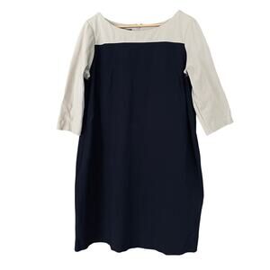 Talbots Dress Short Sleeve Knee Length Stretch Black Tan Size 18 Woman Petite